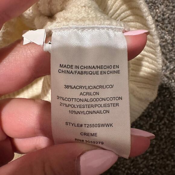 WEEKEND LOS ANGELES Women's Notched Collar Sweater Size S In Cream - Picture 11 of 12